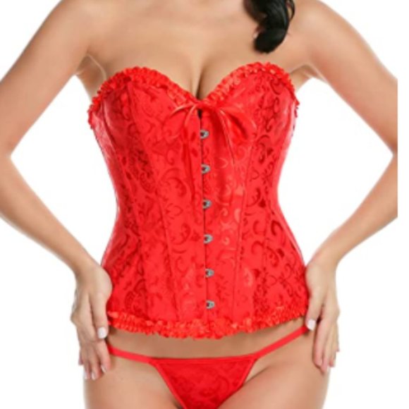 03-red Sexy Corset Garter Belt Lingerie Set for Women - Picture 1 of 3